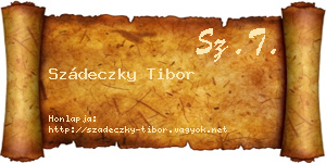 Szádeczky Tibor névjegykártya
