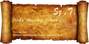 Szádeczky Tibor névjegykártya