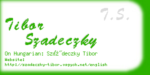 tibor szadeczky business card